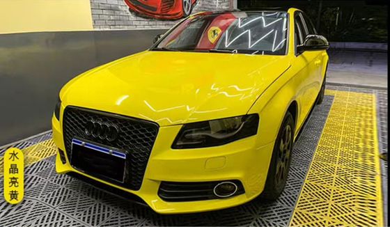 Libération UV glissable d'air de voiture de lustre de film métallique jaune d'enveloppe anti