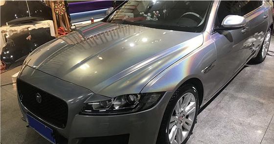 Libération d'air d'enveloppe de voiture de Matte Gold Laser Grey Glitter se fanant non 140gsm