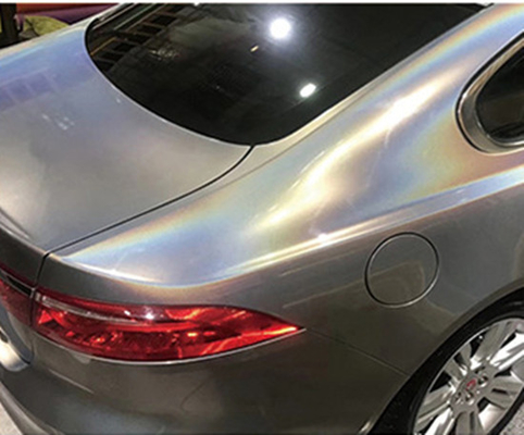 Libération d'air d'enveloppe de voiture de Matte Gold Laser Grey Glitter se fanant non 140gsm