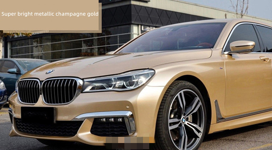 Enveloppe lumineuse superbe Champagne Gold métallique de vinyle de voiture de lustre d'ANIMAL FAMILIER