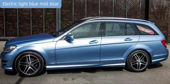 Film métallique de Teal Mist Blue Car Wrap se fanant non la libération d'air