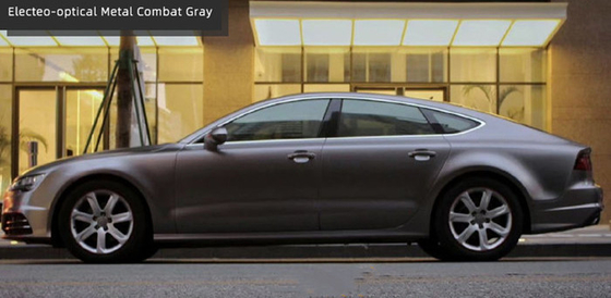 bataille optique Grey Car Wrap Film en métal de 140gsm Matte Car Vinyl Wrap Electro