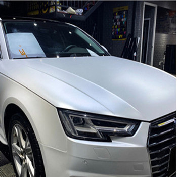 Libération d'air de film d'enveloppe de voiture d'Audi Electro Optic Metallic White glissable