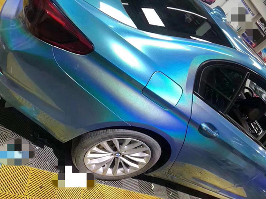 enveloppe à haute brillance de voiture de laser de 1.27m de scintillement de vinyle d'enveloppe de libération bleue glissable d'air