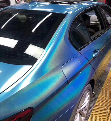 enveloppe à haute brillance de voiture de laser de 1.27m de scintillement de vinyle d'enveloppe de libération bleue glissable d'air