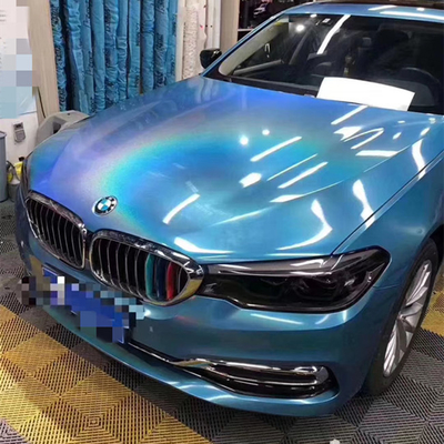 enveloppe à haute brillance de voiture de laser de 1.27m de scintillement de vinyle d'enveloppe de libération bleue glissable d'air