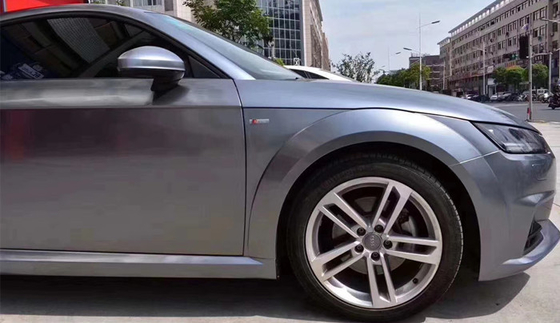 Lustre activé par chaleur en acier titanique Grey Vinyl Wrap métallique de Grey Gloss Car Vinyl Wrap