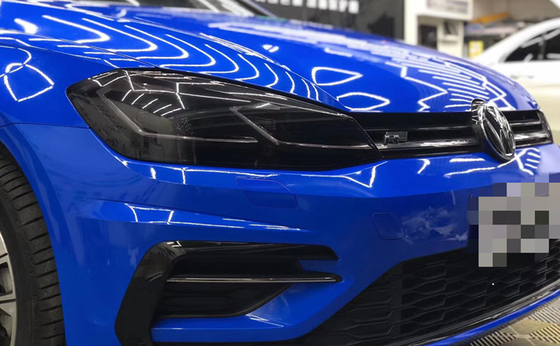 Vinyle d'enveloppe de Sapphire Blue High Gloss Car démontable pour la publicité de véhicule