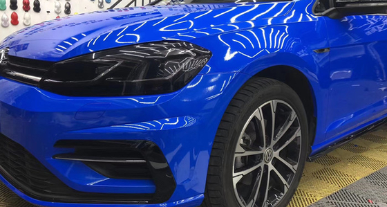 Vinyle d'enveloppe de Sapphire Blue High Gloss Car démontable pour la publicité de véhicule