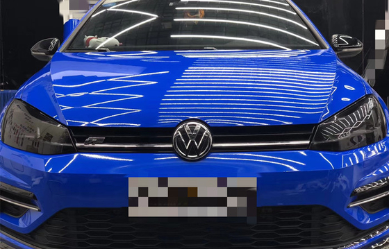 Vinyle d'enveloppe de Sapphire Blue High Gloss Car démontable pour la publicité de véhicule