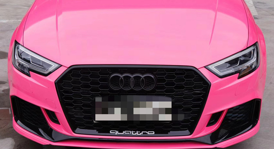 Résistant UV de Rose Red Car Wrap Slidable d'air de libération d'enveloppe à haute brillance de vinyle