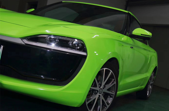 Libération à haute brillance d'air d'enveloppe de voiture de nouveau vinyle vert de Sunproof pour des autobus