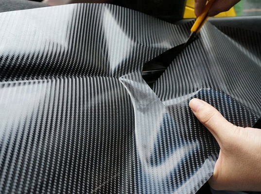 Libération noire extérieure intérieure d'air de petit pain d'enveloppe de vinyle de voiture de fibre du carbone 6D