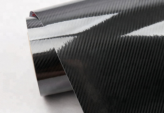 Enveloppe à haute brillance noire adhésive de fibre de carbone de l'enveloppe 5D de vinyle de voiture de fibre de carbone