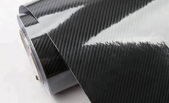 GV libre du carbone 6D de fibre de voiture de vinyle d'enveloppe de bulle glissable noire de petit pain