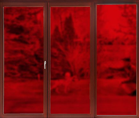 anti film de verre de fenêtre décoratif rouge givré UV de plaine auto-adhésif
