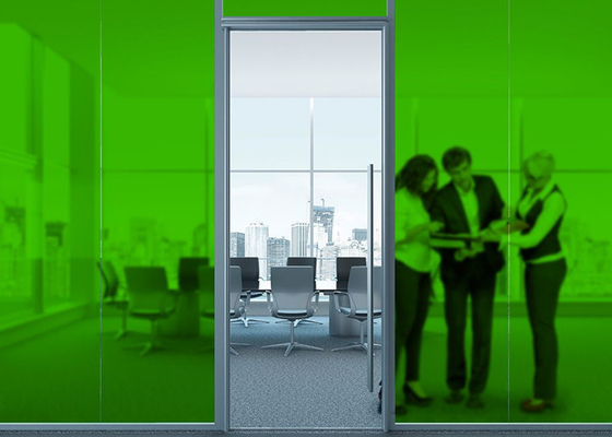 Engazonnez le matériel décoratif givré vert de visage de PVC de film de verre de fenêtre