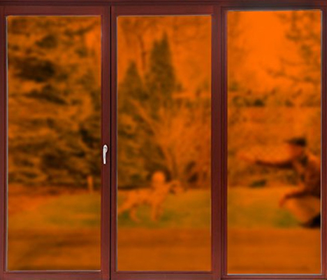 Bâche de fenêtre givrée simple orange du film 1.22Mx50M Privacy Self Adhesive de fenêtre