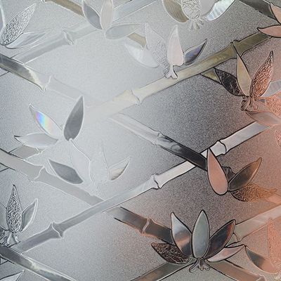 modèle texturisé en bambou décoratif de film de verre de fenêtre de l'intimité 3D