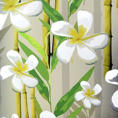 GV décoratif imprimé floral en bambou de protection de la vie privée de film de verre de fenêtre