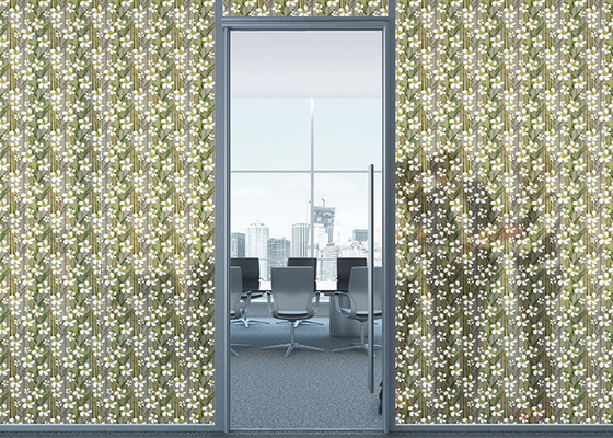 GV décoratif imprimé floral en bambou de protection de la vie privée de film de verre de fenêtre