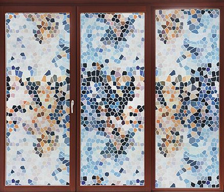La diversité a coloré le film de verre de fenêtre décoratif souillé par intimité 1.22Mx50M