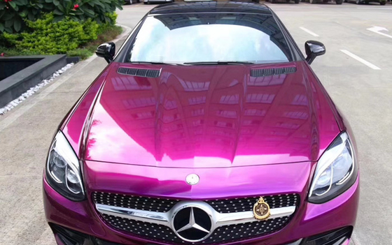 Bulle pourpre métallique de l'enveloppe 140gsm de vinyle de lustre brillant de Swipeable libre pour la voiture
