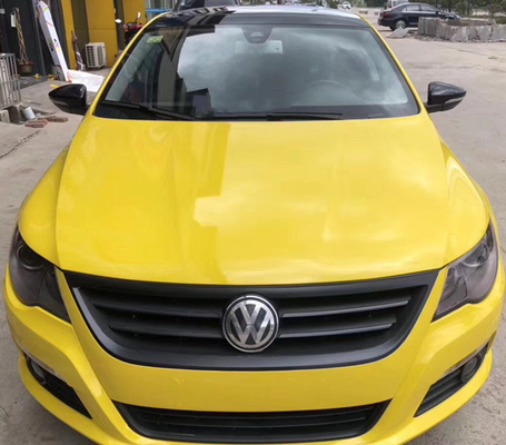 Film à haute brillance jaune d'enveloppe de voiture de tournesol de libération d'air glissable