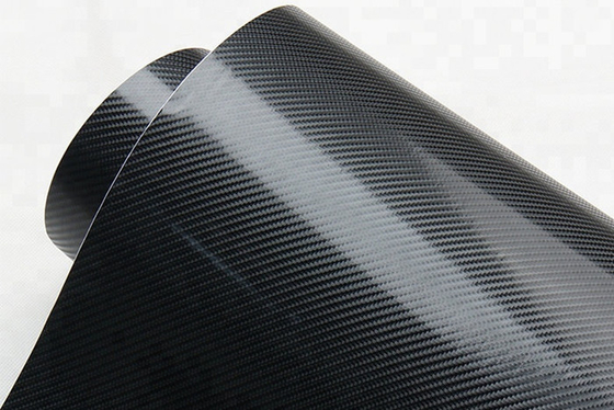 Libération d'air de film d'enveloppe de vinyle de fibre de carbone de noir du lustre 4D glissable